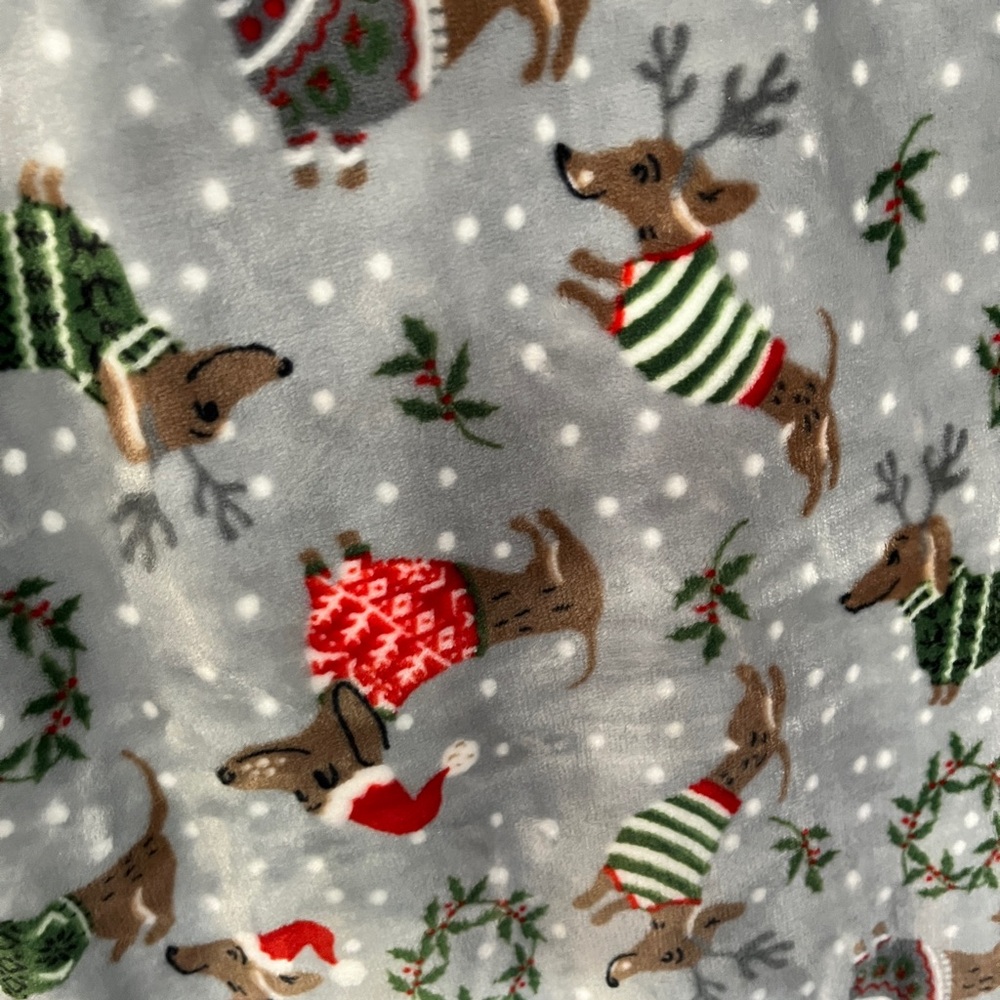 Martha Stewart Festive Holiday Blanket with Dachshund